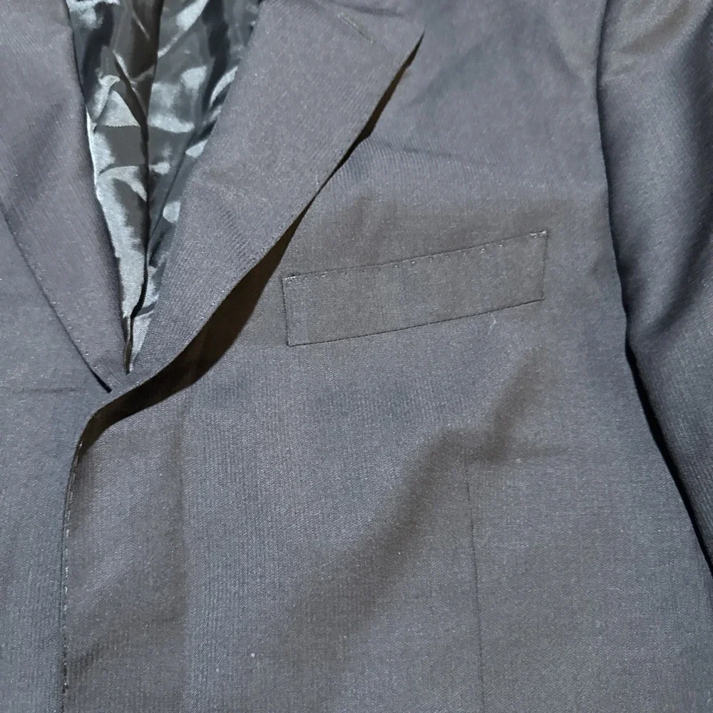 Ermenegildo Zegna Blazer Traveller Wool Silk Jacket Mens US 38R Black Italy Made